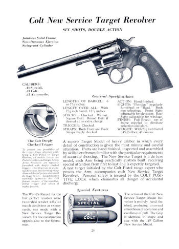 Colt 1937 catalog New Service target revolver