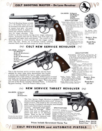 Colt Revolvers and Automatic Pistols May 1937 Illustrated Price List page 5