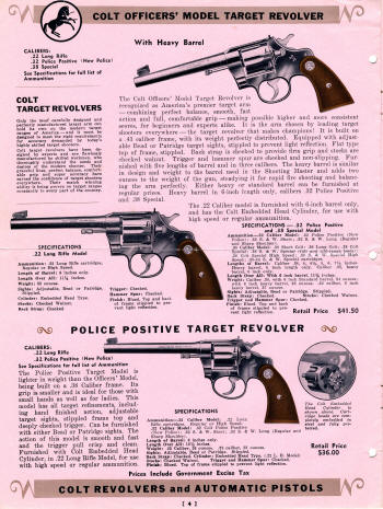 Colt Catalog Revolvers and Automatic Pistols Jan. 1939 page 4