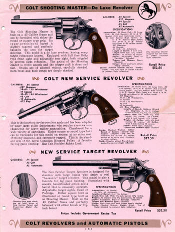 Colt Catalog Revolvers and Automatic Pistols Jan. 1939 page 5