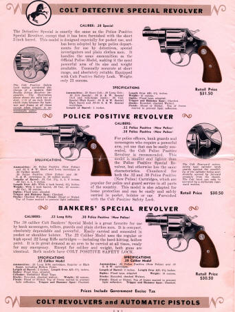 Colt Revolvers and Automatic Pistols 1939 illustrated Price List page 2