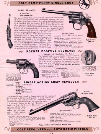 Colt Revolvers and Automatic Pistols 1939 illustrated Price List page 5