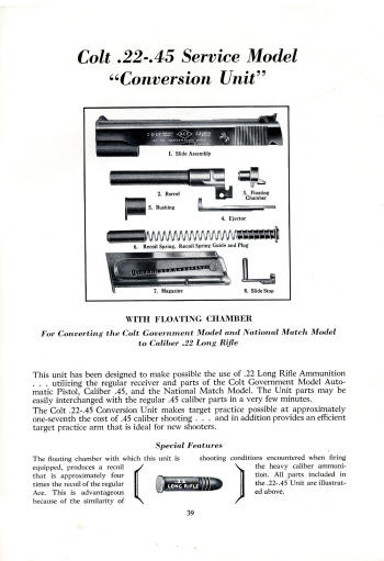 1941 automatic pistol:22-45 conversion unit