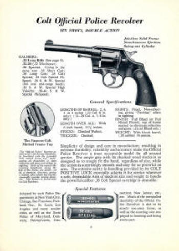 Colt Fire Arms Catalog 1941 July official police
