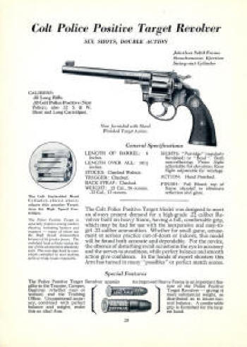 Colt Fire Arms Catalog 1941 July police positive target