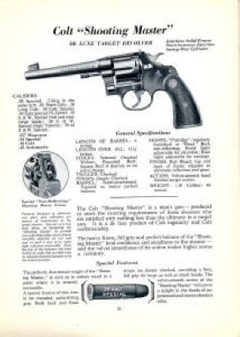 Colt Fire Arms Catalog 1941 July shooting master