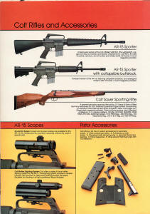 1983 Colt catalog first mention of 4x20 optics and reflex sighting system