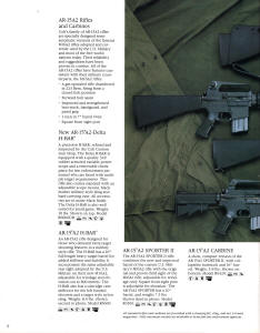 1987 Colt catalog showing the New: Colt AR-15A2 Delta H-BAR-a