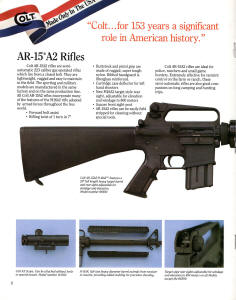 1989 Colt catalog showing the R6550 Gov't rifle