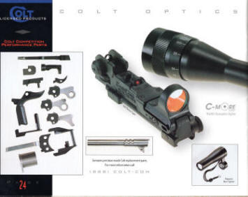 1998 Colt catalog showing New: Colt Optics by C-more