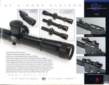1998 Colt catalog showing 1-5x20 Ring and Dot 