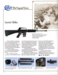 colt 1991 catalog showing the New AR-15 Sporter Lightweight