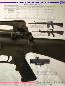 1994 Colt catalog Colt R6601 Match HBAR long forearm