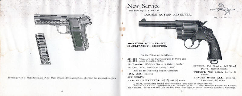 Colt 1909-3 catalog New Service revolver