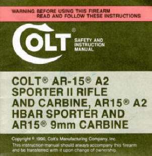Colt sporter II, carbine, AR-15 A2, HBAR sporter and 9mm carbine