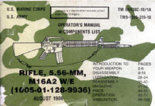 Colt's Marine Corp and Army M16 operator's manual 1986
