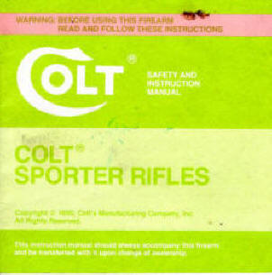Colt Sporter Rifles for Target, Match HBAR, Lightweight manual 1990