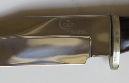 Etched Colt Logo with 'Sheffield/England', and no Rampant Colt Logo on this blade