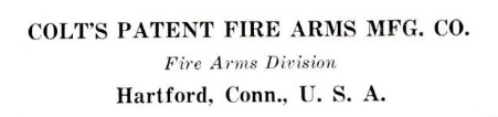 Colt's Patent Firearms Manufacturing. Company' / Fire Arms Division': 2