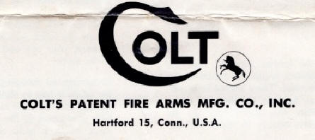 1959 'Colt's Patent Firearms Manufacturing Company'