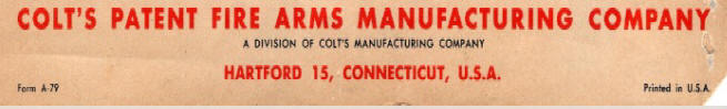 1955 'Colt's Patent Firearms Manufacturing Company'