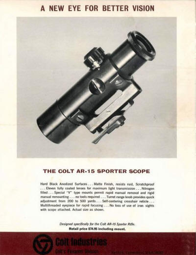 Colt print ad for the 3x20 AR-15 Sporter Scope