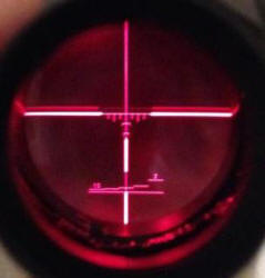 interior red illuminated cross-hairs