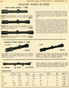 1969 Print Ad of Realist Fixed Power 2-1/2 X 4X 6X & Variable 3-9X Rifle Scope