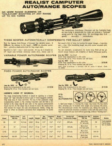 1971 Print Ad of Realist Camputer Auto-Range Rifle Scope