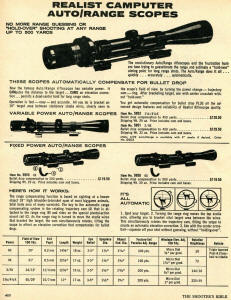 1972 Print Ad of Realist Camputer Auto-Range Scopes Variable & Fixed Power