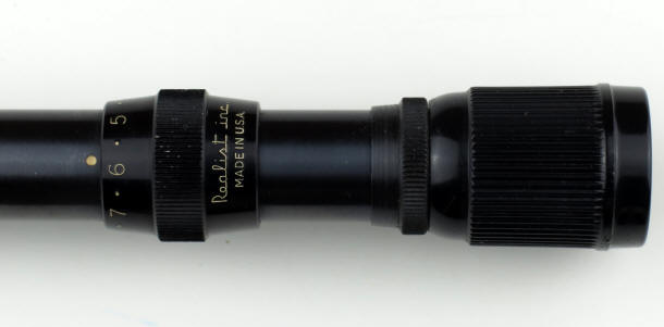 Realist 'Apache" 4x scope for .22 rifles eye piece controls