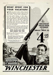 winchester 1941 rifle ad with ammo box