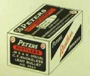 close-up of peters box .38 special