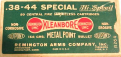 remington 1932 to 1942 box .38-44 ammo