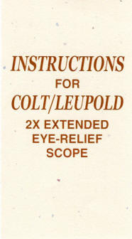 Colt/Leupol instruction sheet cover
