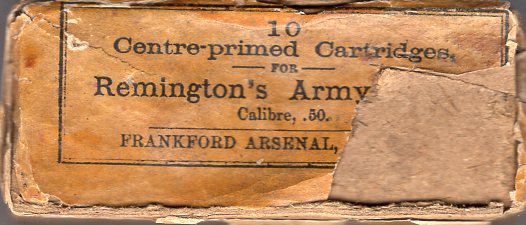 Frankford Arsenal .50 cal. Remington's Army Pistol 1873 ammo box