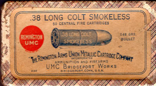 UMC .38 Long Colt smokeless 148 gr. ammo box
