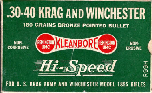 UMC .30-40 Army Krag-Winchester 95 180 gr. bronze point ammo box