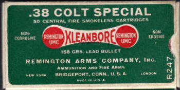 Remington .38 Colt Special 158 gr.ammo box