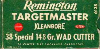 Remington_Kleanbore_38_Targetmaster_148g-wad cutter_box_ammo