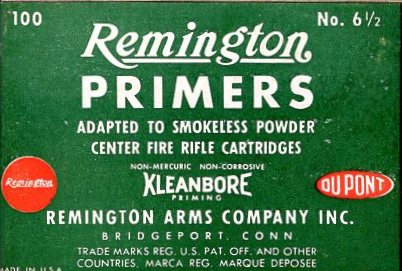Remington No. 6.5 Smokeless primers CF 100 count box