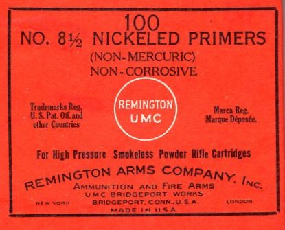 Remington No. 8.5 nickeled primers 100 count box