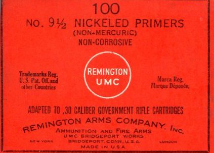 Remington No. 9.5 nickeled primers 100 count box