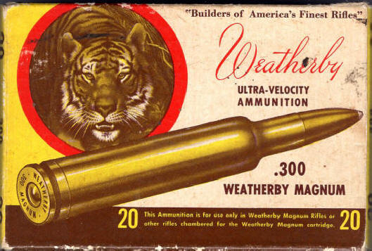 Weatherby 'Tiger' .300 magnum ammo box