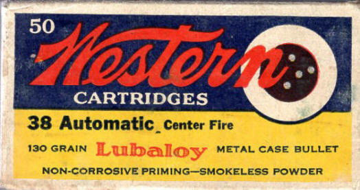 Western .38 Automatic 130 gr. ammo box