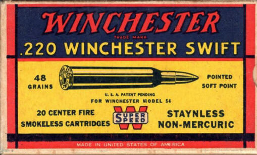 .220 Winchester Swift ammo box