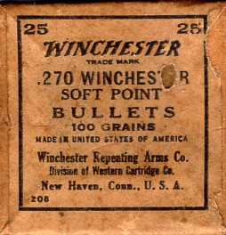 Winchester .270 Winchester Soft point 100 gr. bullets box