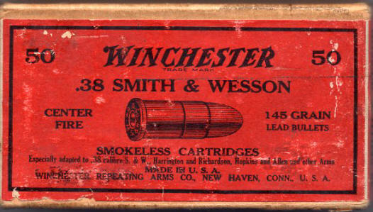 Winchester .38 Smith & Wesson 145 gr. ammo box