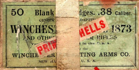 Winchester .38 Winchester Rifle 1873 blank cartridiges box