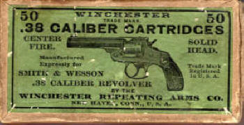 Winchester .38 S&W solid head ammo box